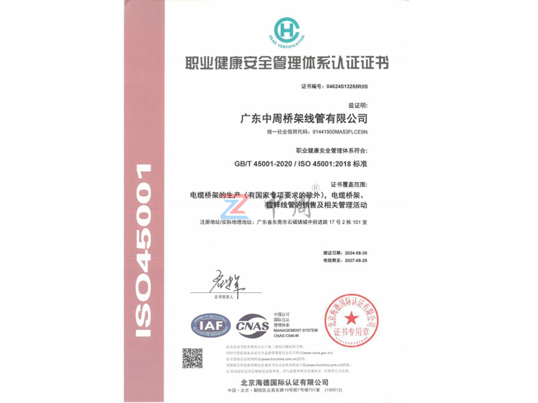 职业健康管理体系认证...